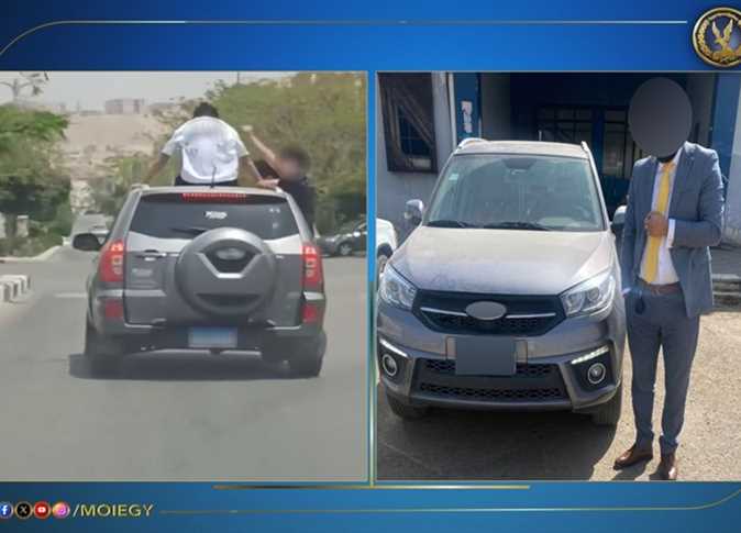 «الداخلية» تكشف ملابسات قيام قائد سيارة بالسماح لآخرين بالجلوس خارج النافذة بالقليوبية 