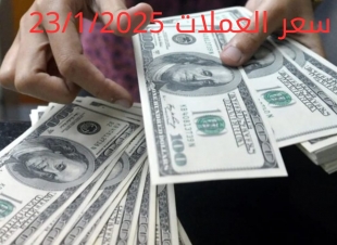 سعر الدولار والعملات في البنك المركزي وجميع البنوك المصرية 23-1-2025