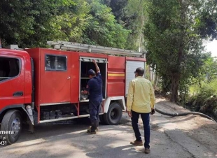 السيطرة على حريق شب في مكتب حجز طيران بقليوب